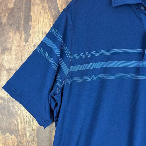 Fairway & Greene Mens Shirt Blue Golf Polo Striped Comfort Quick Dry Stretch M - Picture 3 of 12